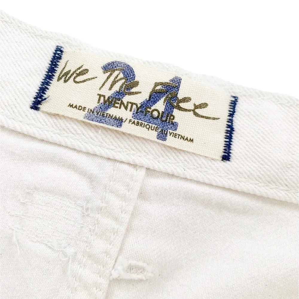 Free People Makai Cutoff Short White Denim Distressed Size 24 NWT - Image 8
