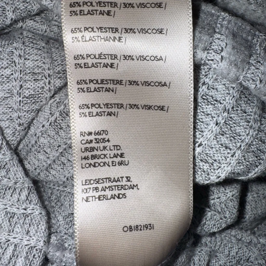 Pilcro Anthropologie Poncho Sweater Oversized Cropped Mockneck Heather Gray EUC - Image 7