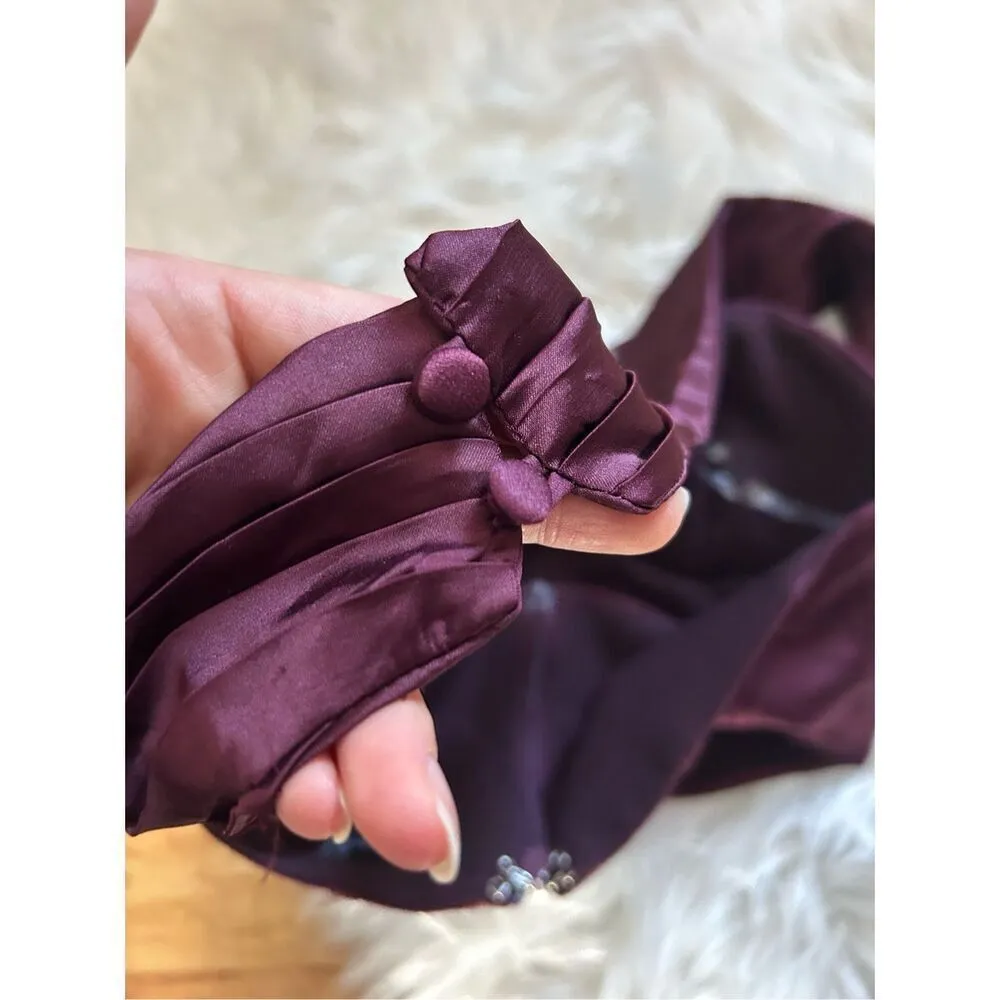 Pretty little thing burgundy corset wraparound sexy crop top size 0 - Image 6