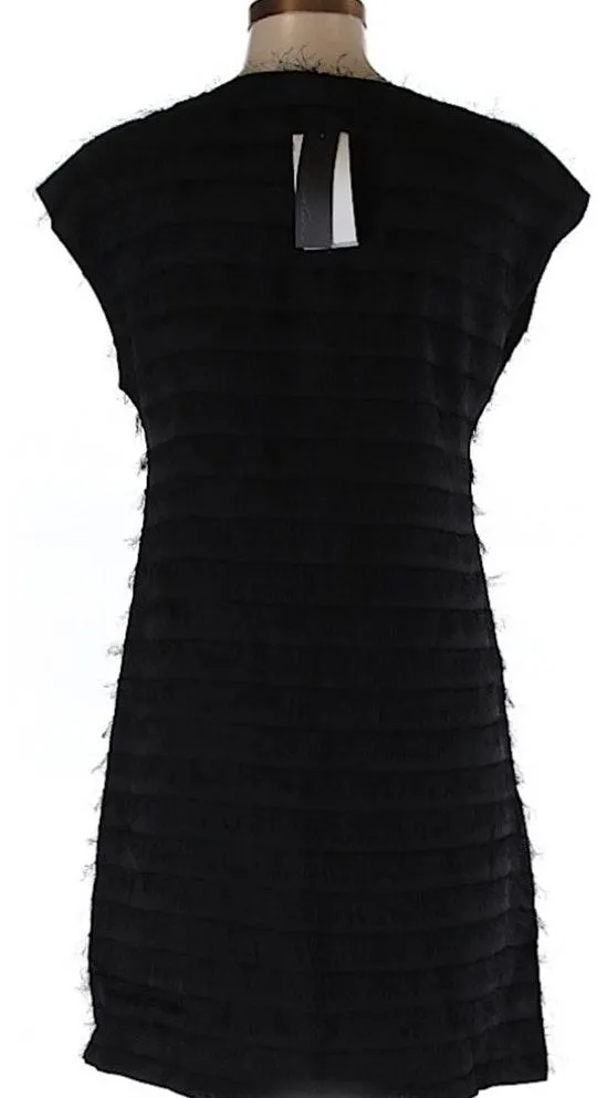 NWT $159  A Line Tiered Black Crew Neck Dress XS - Image 2