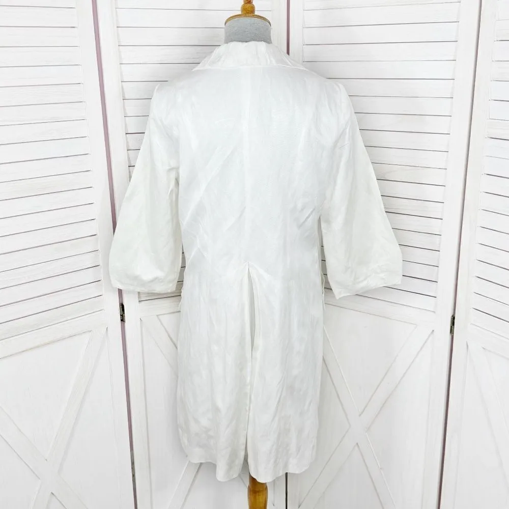 Cabi Artist Style Tunic Long Line Jacket Ivory Medium Pleated Button Front - Image 5