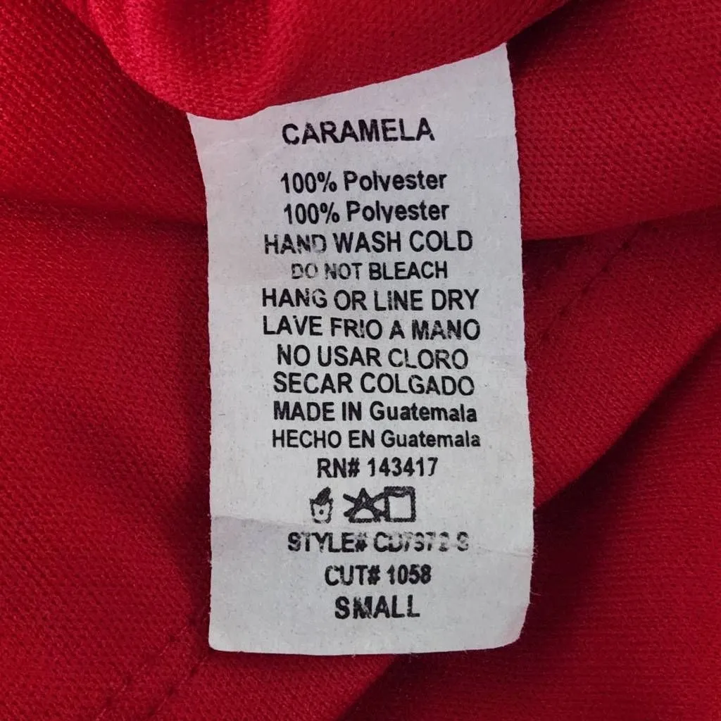 Caramela Red Ruffle Trim Mini Dress Size Small Oversized Red Mini Dress - Image 9