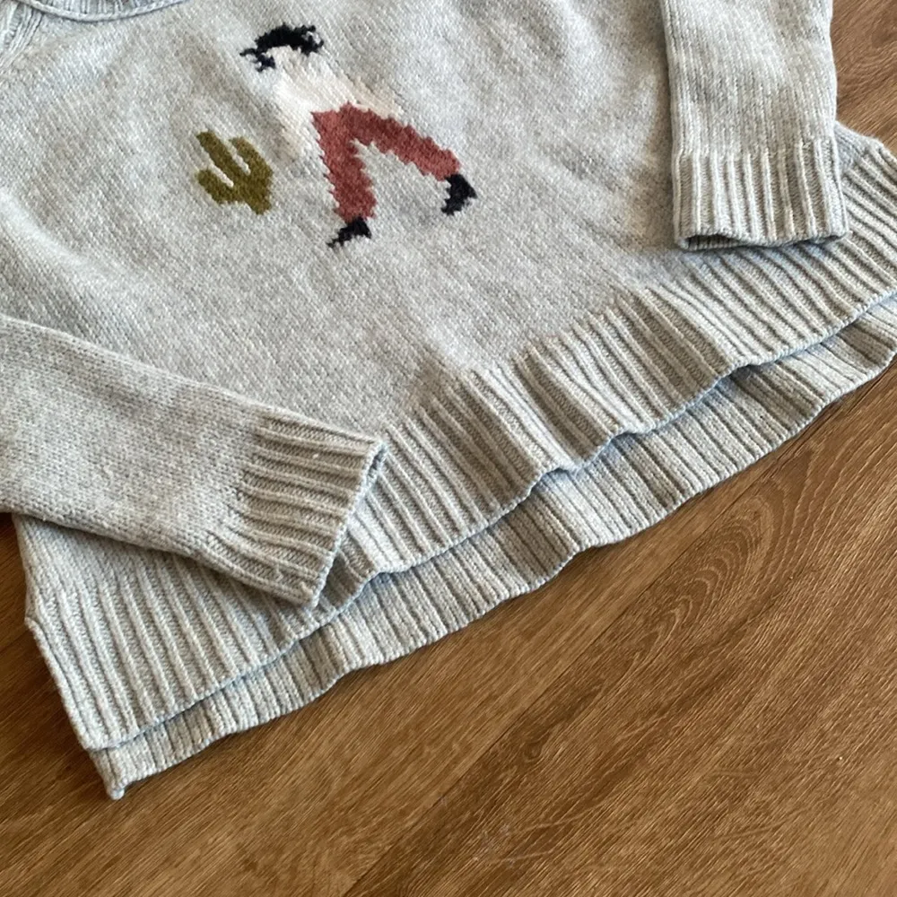 Madewell Merino Wool Blend Women's Sweater Small El Rancho Cropped Boxy Grey - Image 5