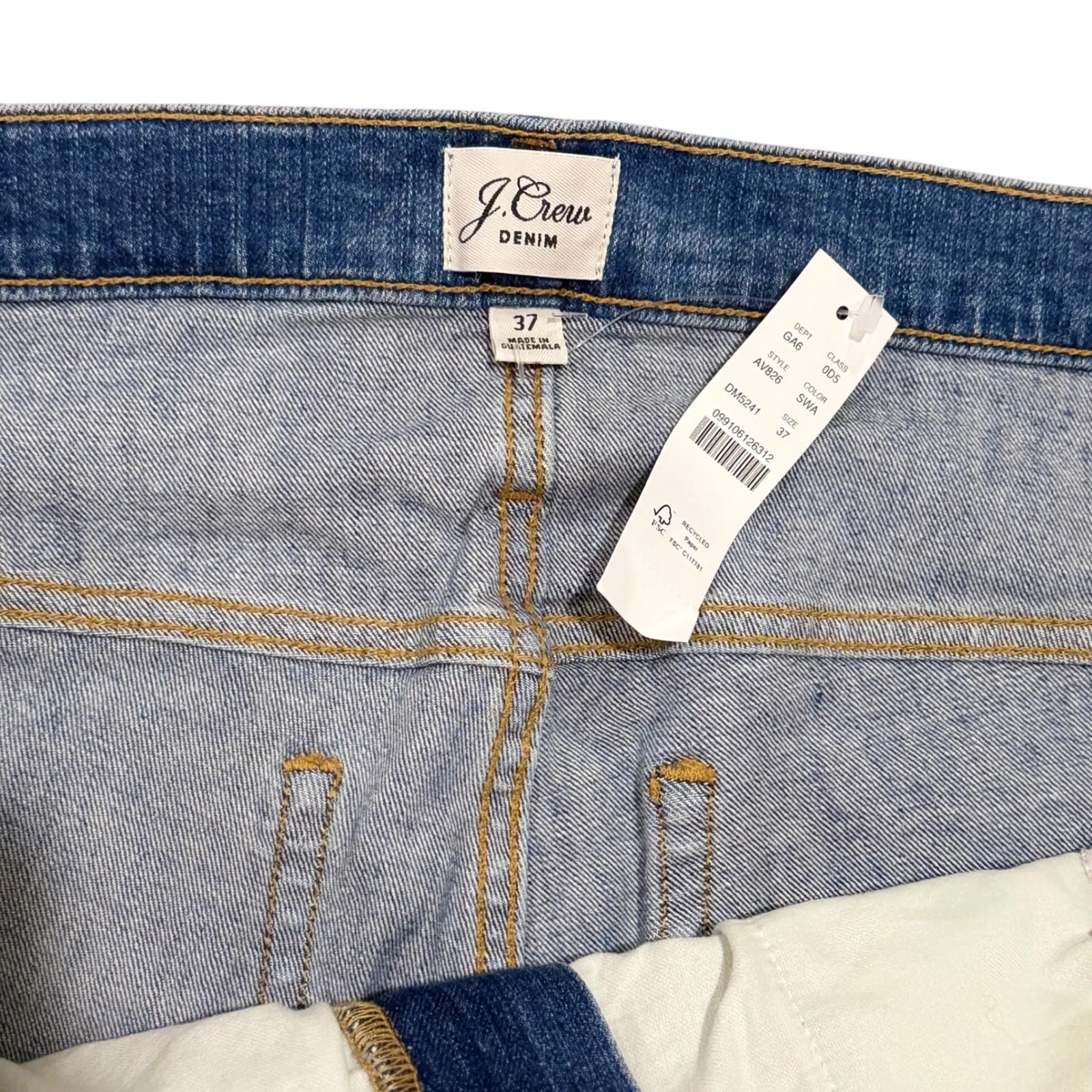 J Crew Denim Cutoff Shorts Frayed Hem Blue Wash Size 37 - Image 2