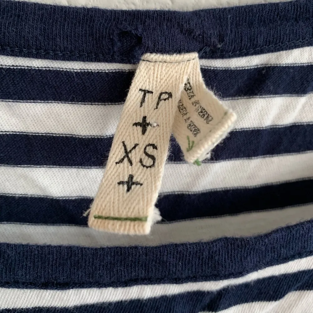 Free People We the Free Striped Long Sleeve Nautical Preppy Navy XS - Image 2