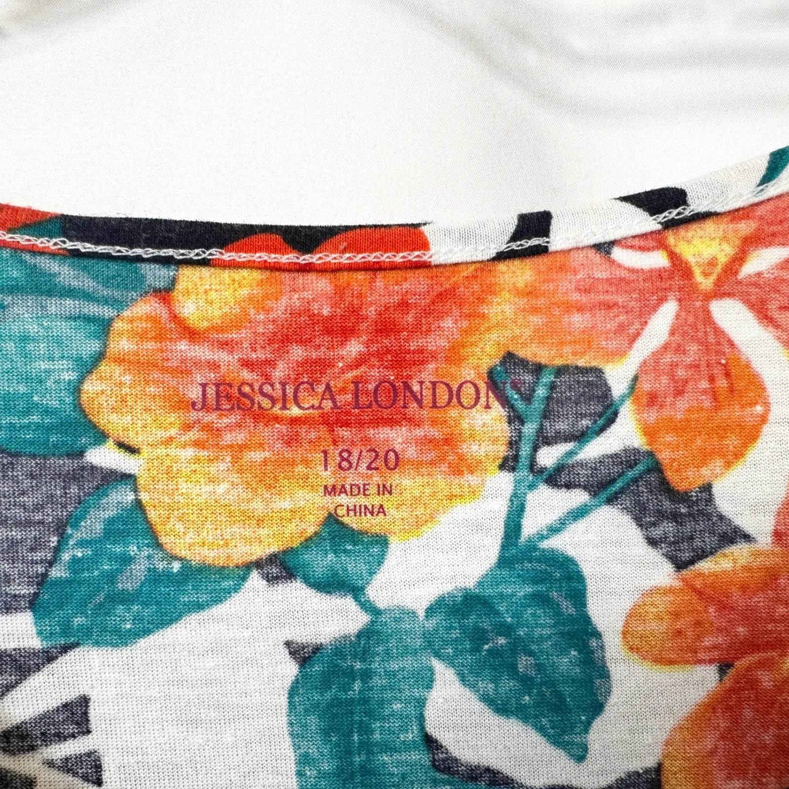 Jessica‎ London Plus Size 18/20 Top Tropical Tunic Short Sleeve Vacation 647 - Image 8