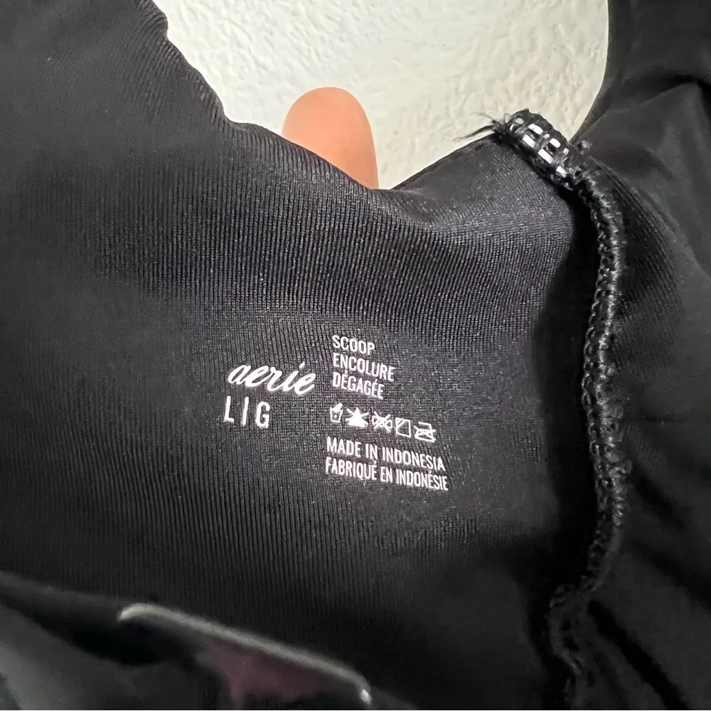 Aerie Black Padded Bikini Top Scoop Style Swim Separate Large - Image 7