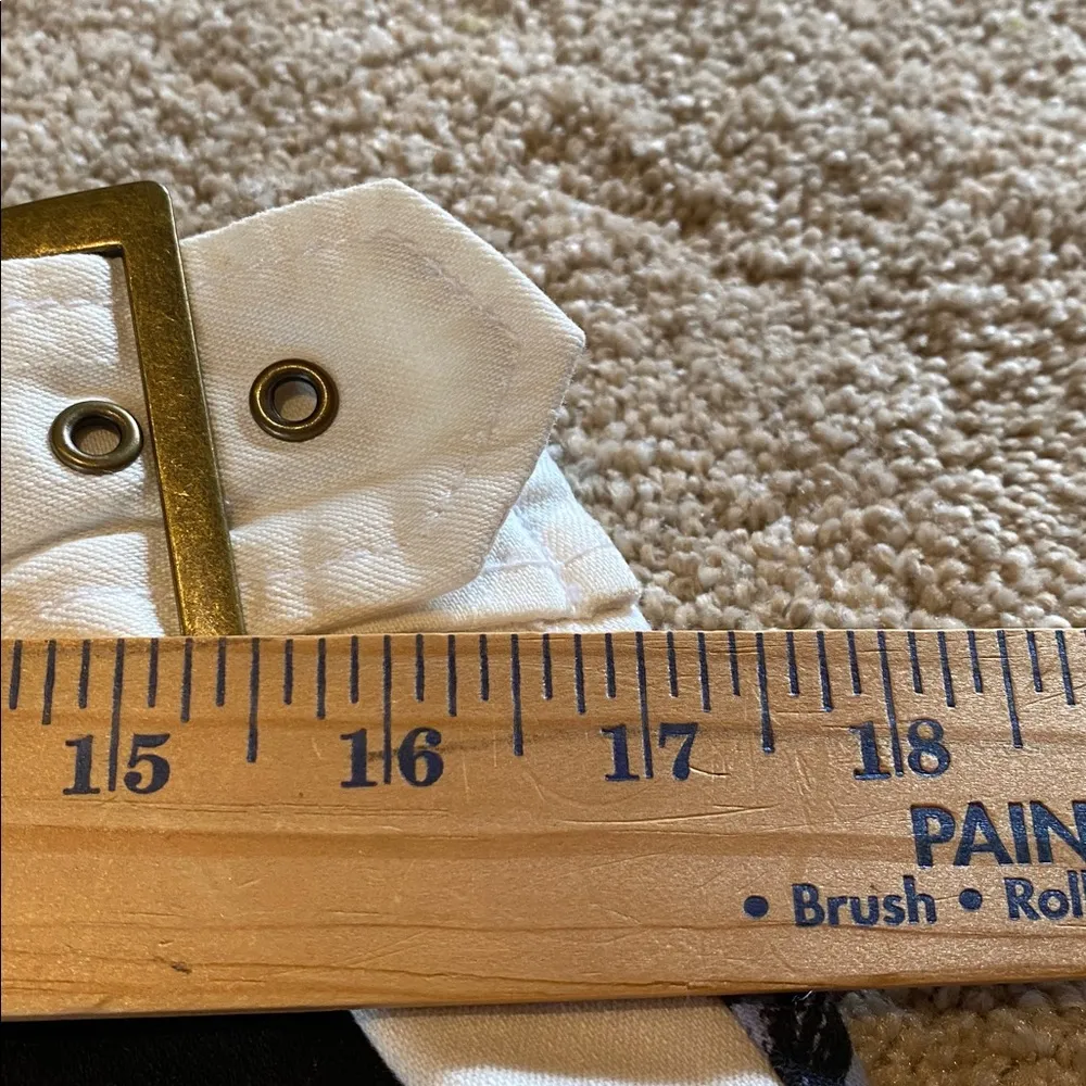 Anthropologie Maeve Rosny Midi Buckle Detail Cream Bold Floral Stretch Skirt 14 - Image 5