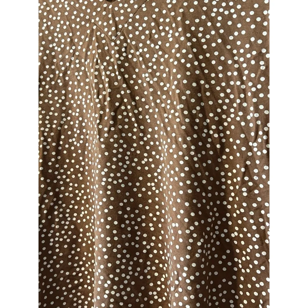 Womens J Jill‎ Wearever Collection Polka Dot Top 3/4 Sleeve Brown Size Medium P - Image 10