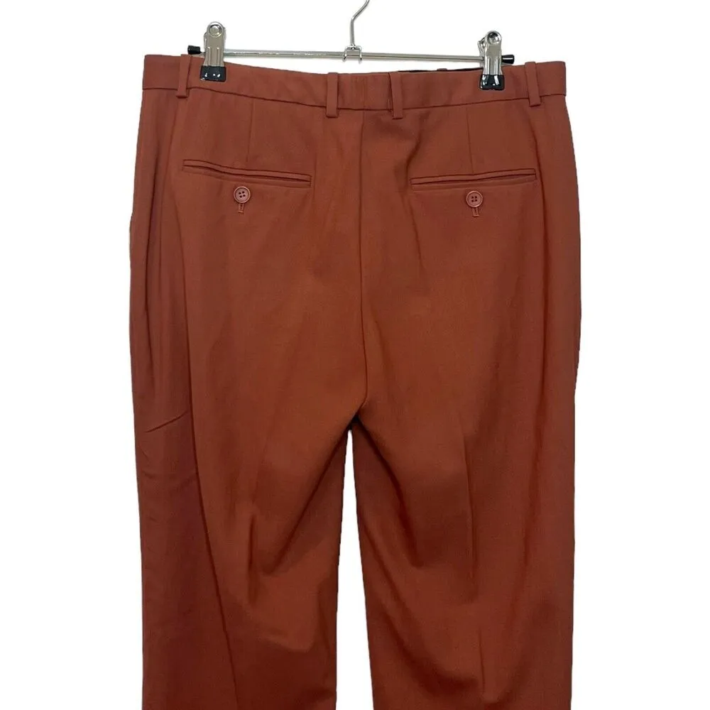 Theory Hartsdale Contour Wool Trousers Rust Women’s Size 4 Cropped Career - Image 5