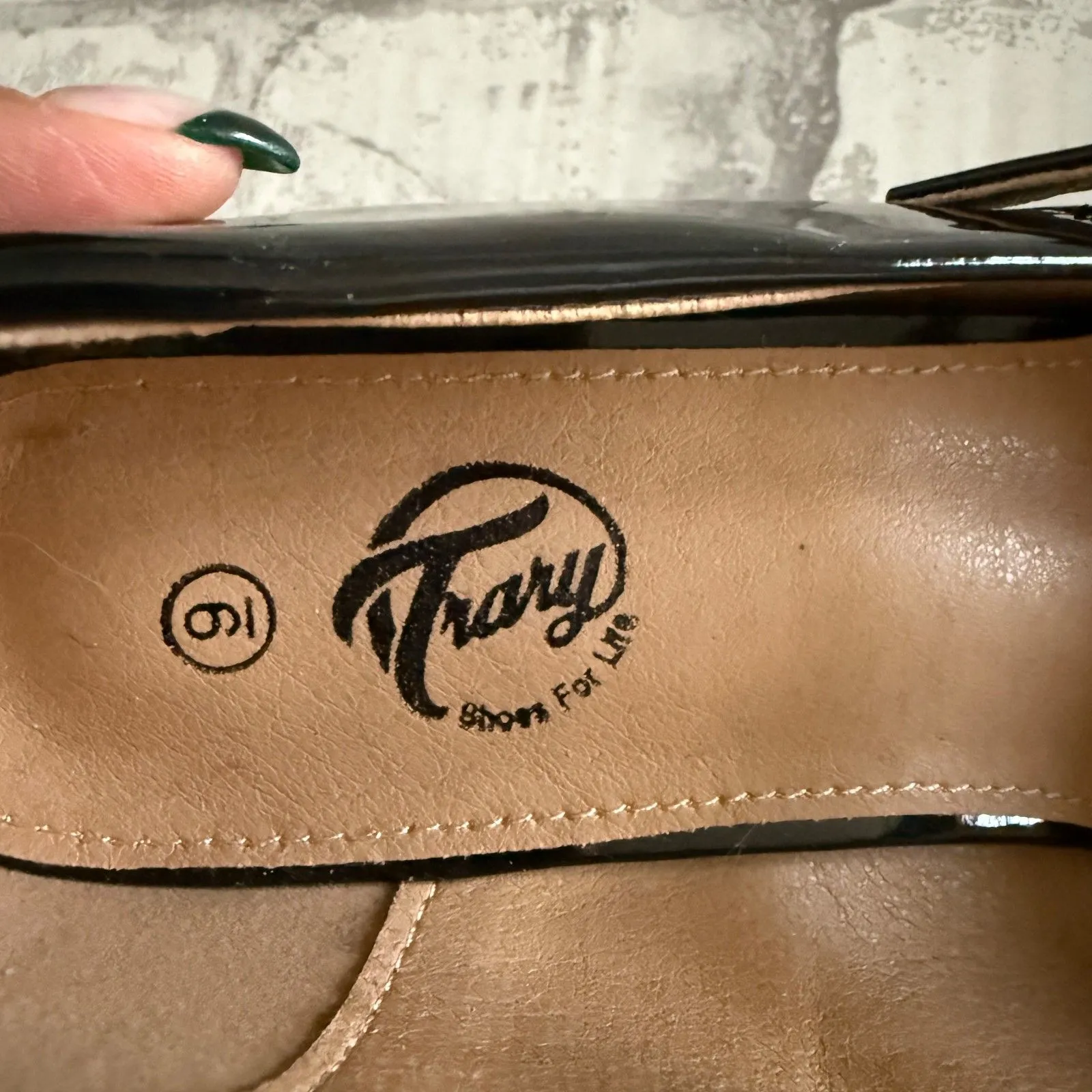 NWOB Trary Black Patent Leather Chunky Block Heel Round Toe Mary Jane Pumps Sz 9 - Image 10