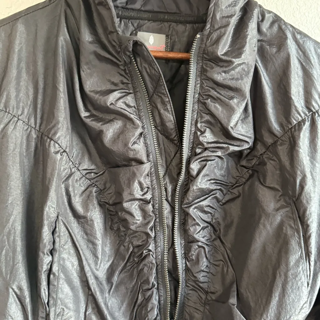 NWT Free People Movement Womens Jacket Black Glitz Blitz Bomber Puffy Size XS - Image 7