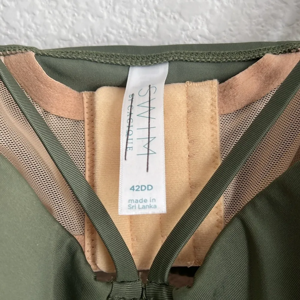 Cacique Swim Olive Underwire Lightly Lined Balconette Bikini Top, Size 42DD - Image 9