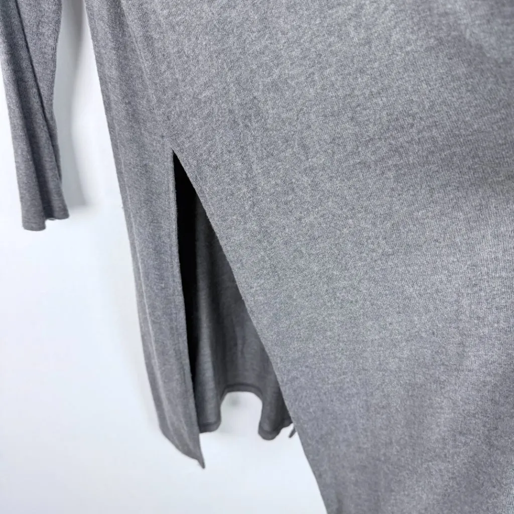 NWT Beyond Yoga High Slits Long Duster Cardigan Heather Gray Size Large L NEW - Image 4