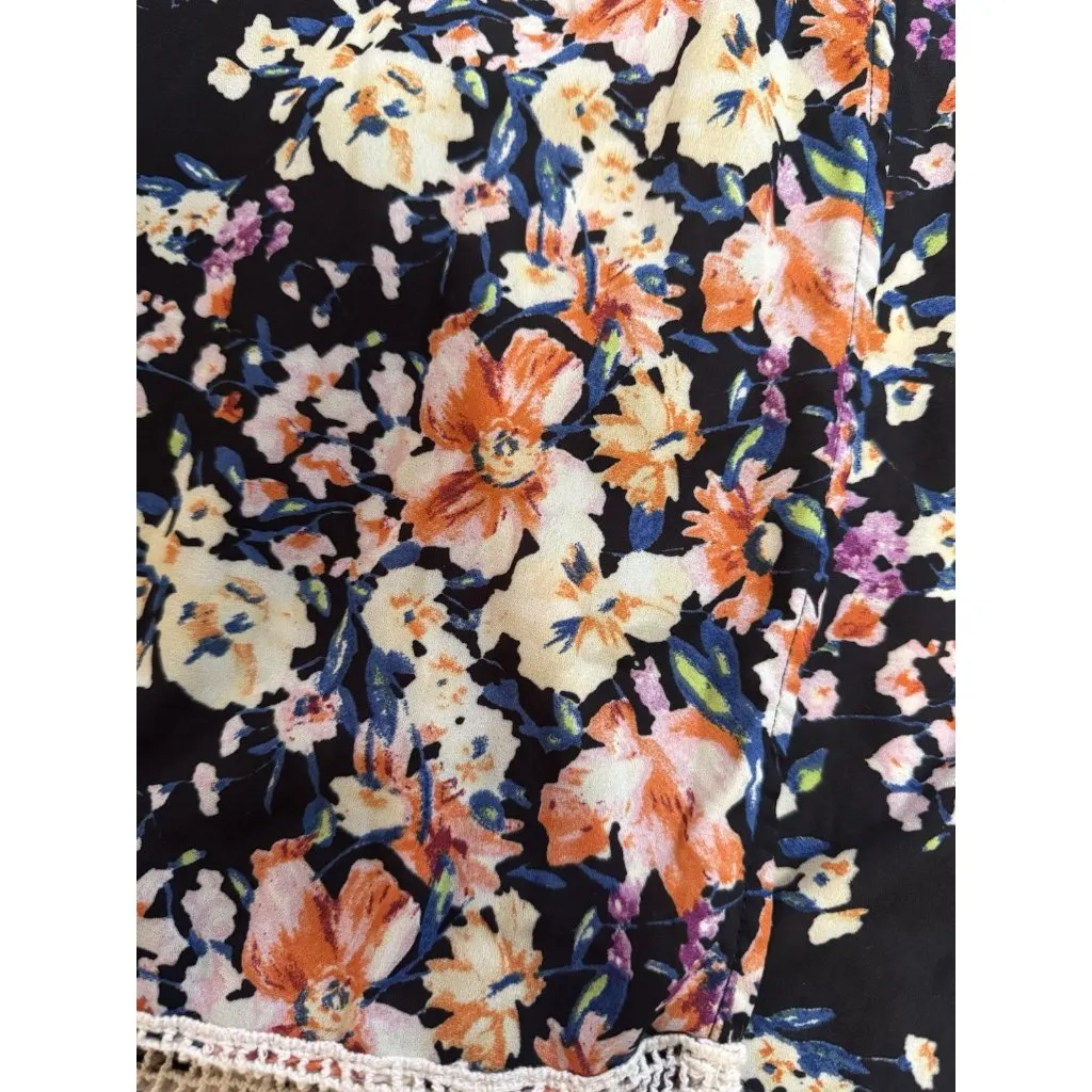 Umgee Cardigan‎ Duster Top Sz S/M Floral Open Front Crocheted Cottagecore Hippie - Image 6