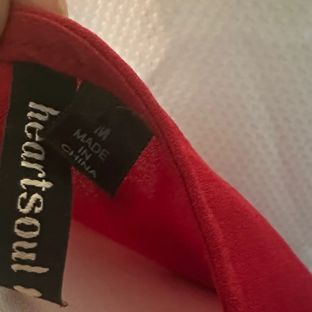 HeartSoul Red Blouse with Embellished Neckline Size M - Image 2