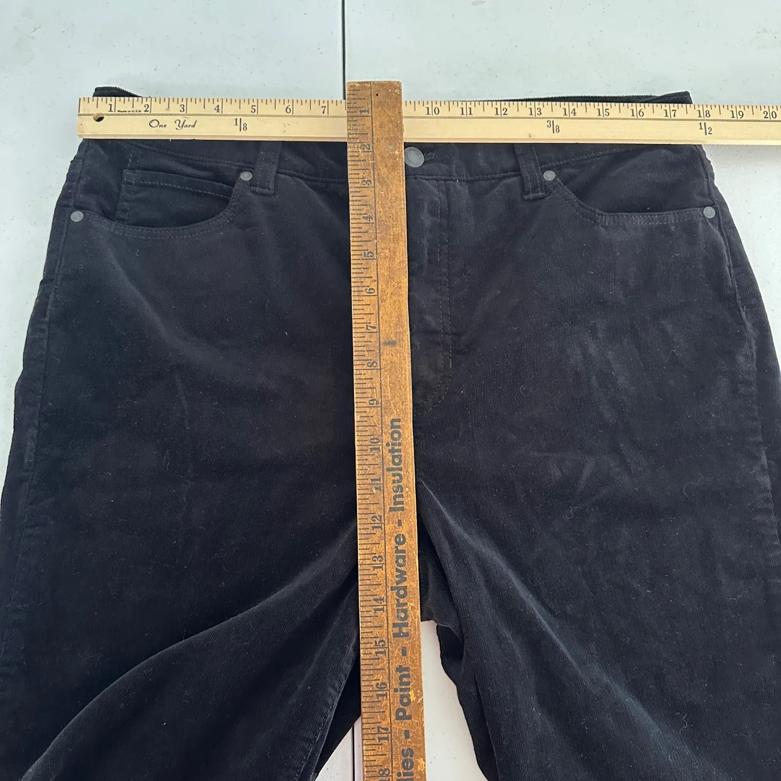 Talbots Women's Black Corduroy Pants High Waist Straight Leg‎ Size 14 Classic - Image 9