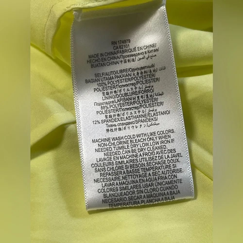 BCBGMAXAZRIA Women's Cowl Neck Flowy Maxi Dress in Lemon Zest Size L - Image 15