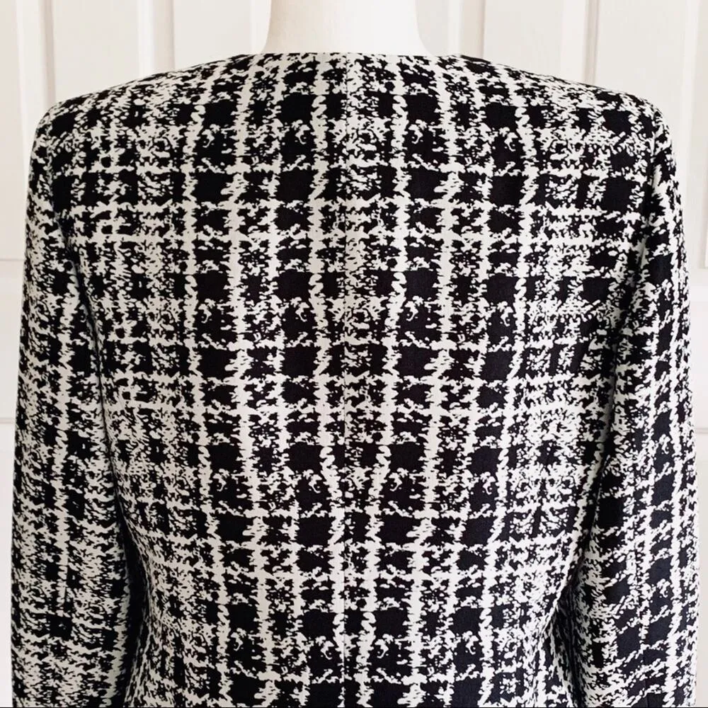Jones Studio Blazer Separates Black White Herringbone Career Jacket Size 12 - Image 6