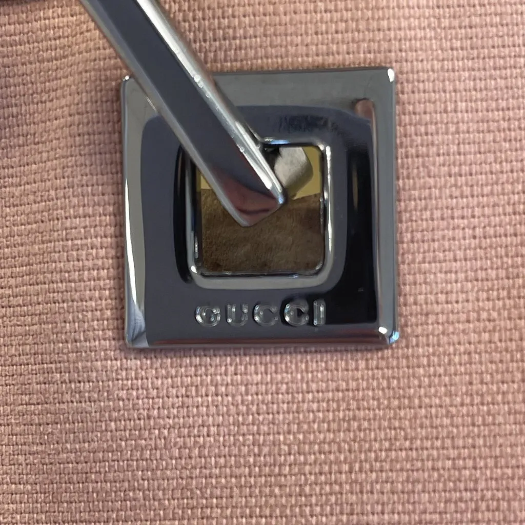 Gucci Vintage Pink Canvas Tote Bag w/ Leather Trim - Preowned - Image 11