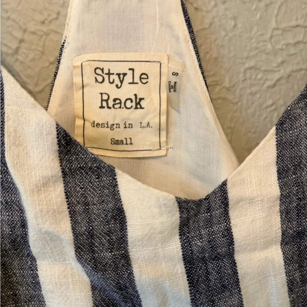 Style Rack Navy and White Striped Halter Top - Image 4