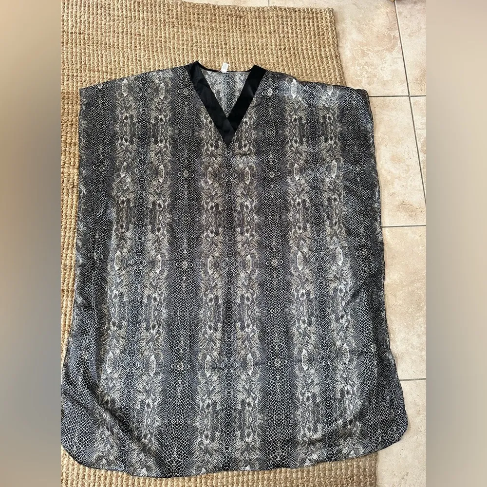 Winlar Women's Vintage Kaftan Black White Snakeskin print one Size Size undefined - Image 3