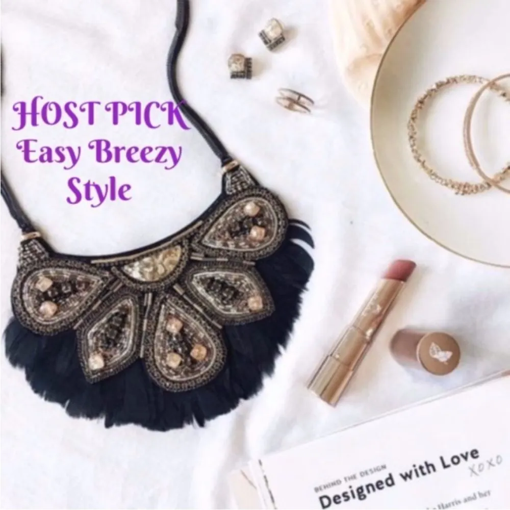 Stella & Dot Constantine Feather Statement Necklace New - Image 2