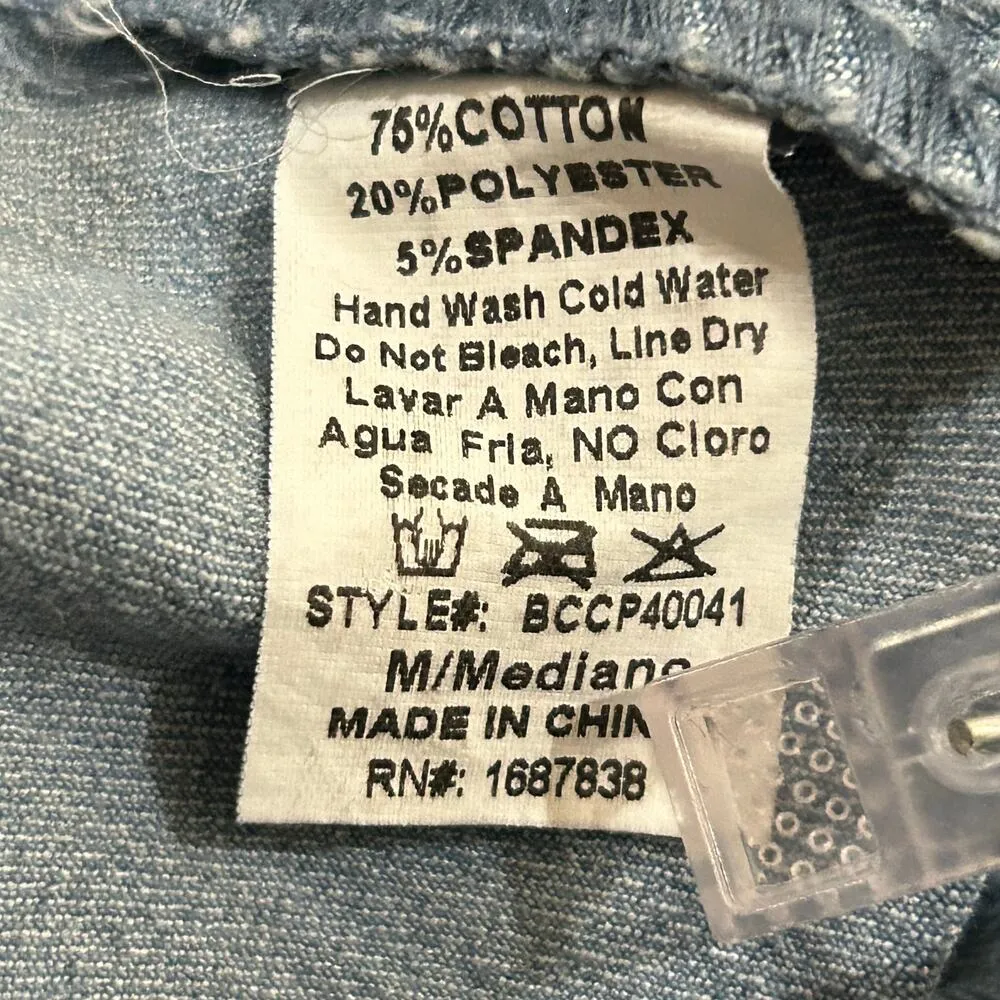 Banjul Jeans Womens M Blue Flare Bell‎ Bottom Distressed High Rise Boho Hippie - Image 8