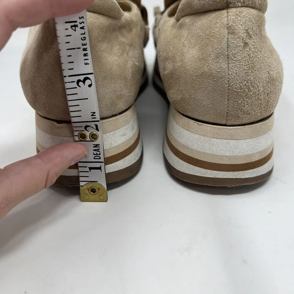 SoftWaves Cadie Beige Leather Slip On Arch Support Platform Sneakers EU 41 10.5 Tan - Image 9