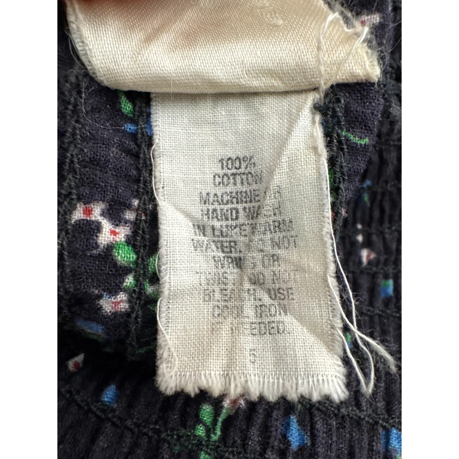 Vintage 70s The Fig Leaf Floral Smocked Cottagecore Prairie Midi Cotton Dress XS - Image 12