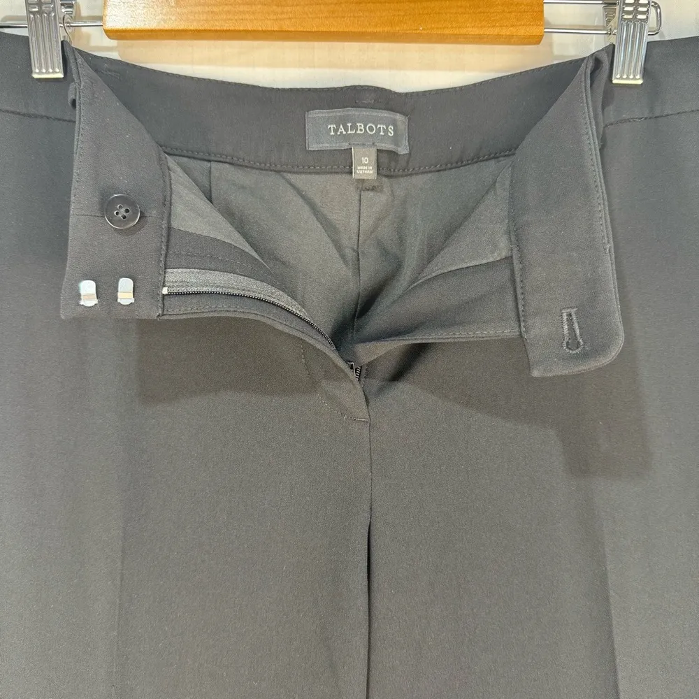 Talbots Classic Black Trouser Dress Pants Wide-Leg Women’s Size 10 Office Siren - Image 4