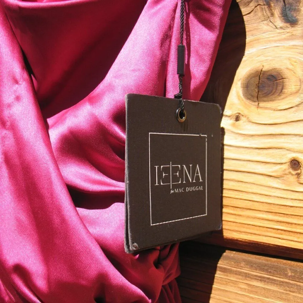 Mac Duggal 26654 Gathered One Shoulder Satin Faux Wrap Gown Dress - Image 16