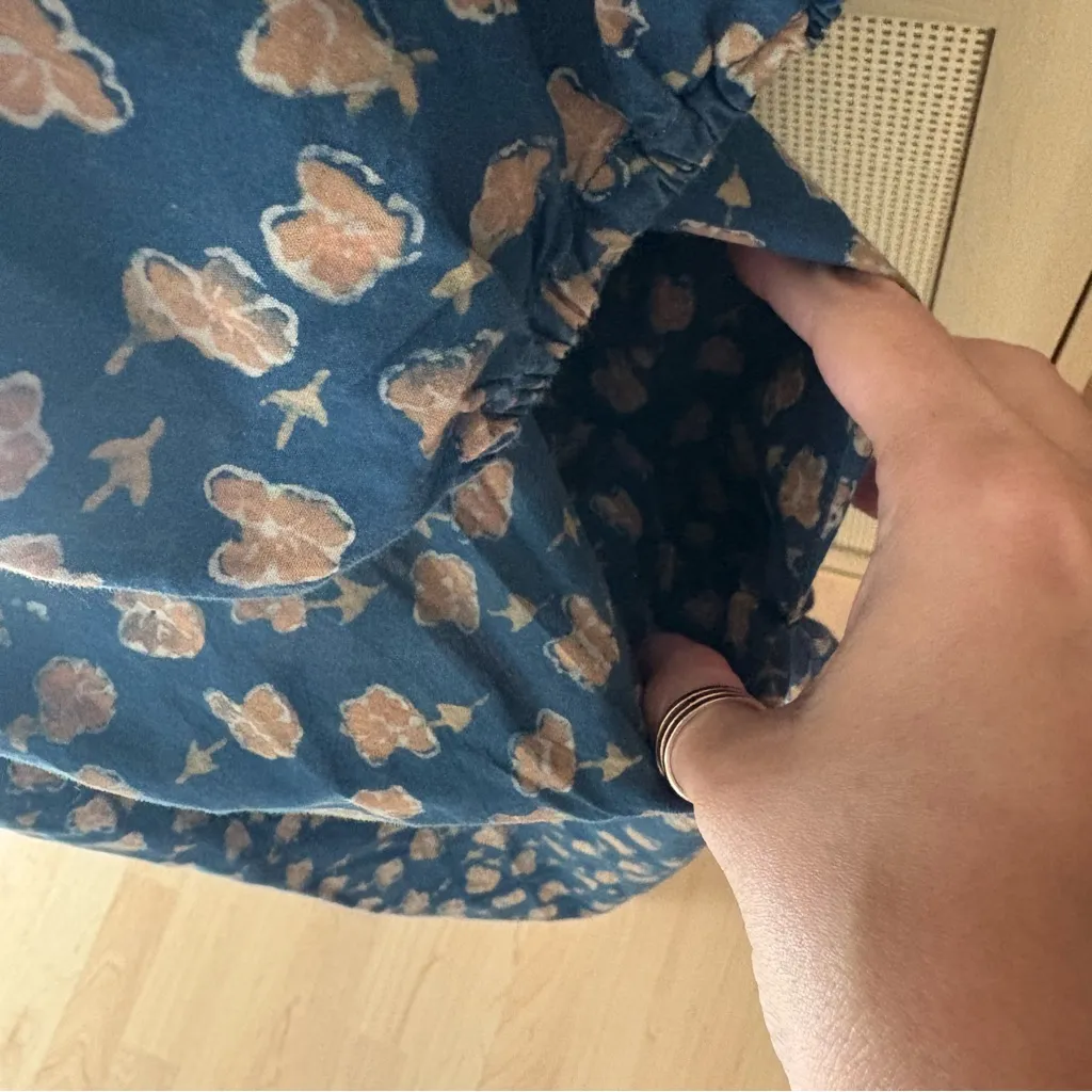 CHRISTY‎ DAWN The Katrina Dress In Indigo Petunia Dot Midi Smocked Size 1X - Image 10