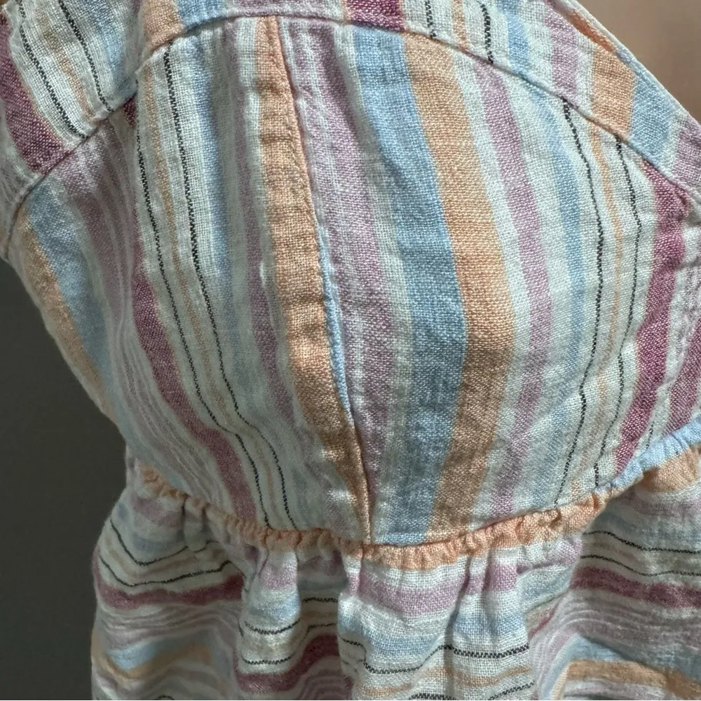 American Eagle Candy Stripe Linen Blend Tank Top Shirt Large - Image 3