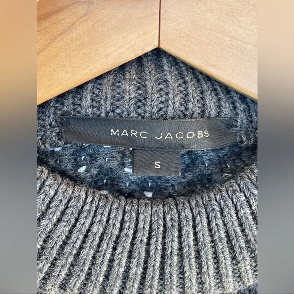 Marc Jacobs Aran Knit Wool Sweater Charcoal Chunky Cable Pullover small - Image 6