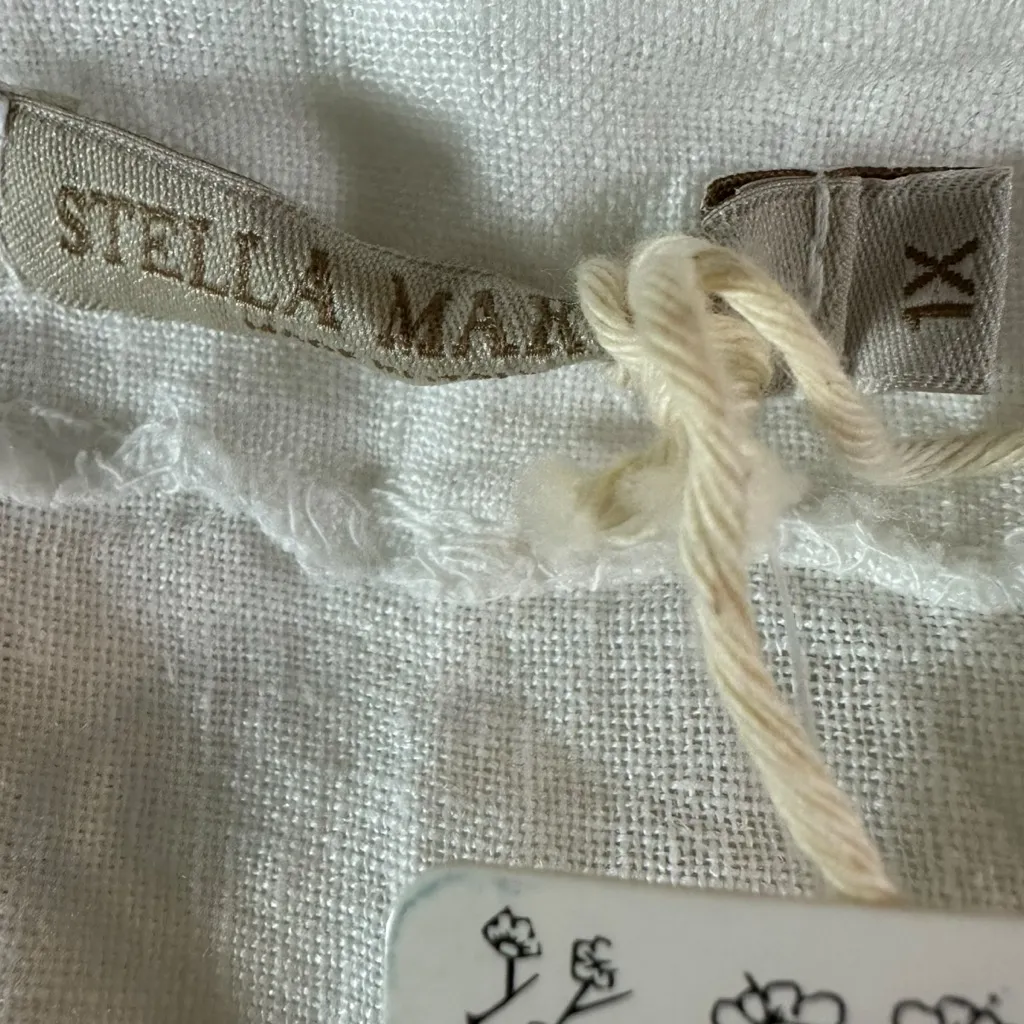 Stella Martini White Linen Lace Ethereal Dainty Billowy Tunic Top 1X NWT Italy - Image 5