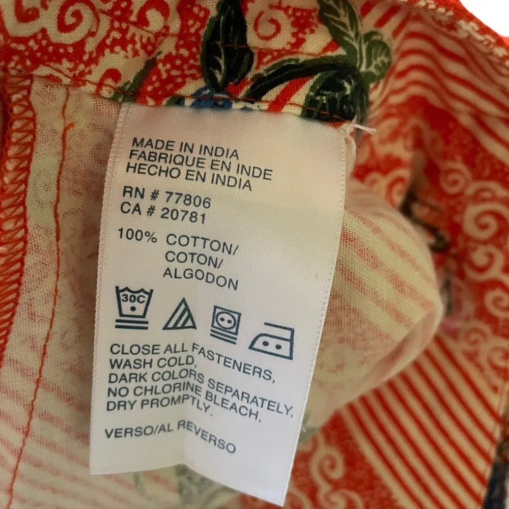 Vintage Orange Boho Hippie Western Cottagecore Floral Wrap Skirt - Image 7