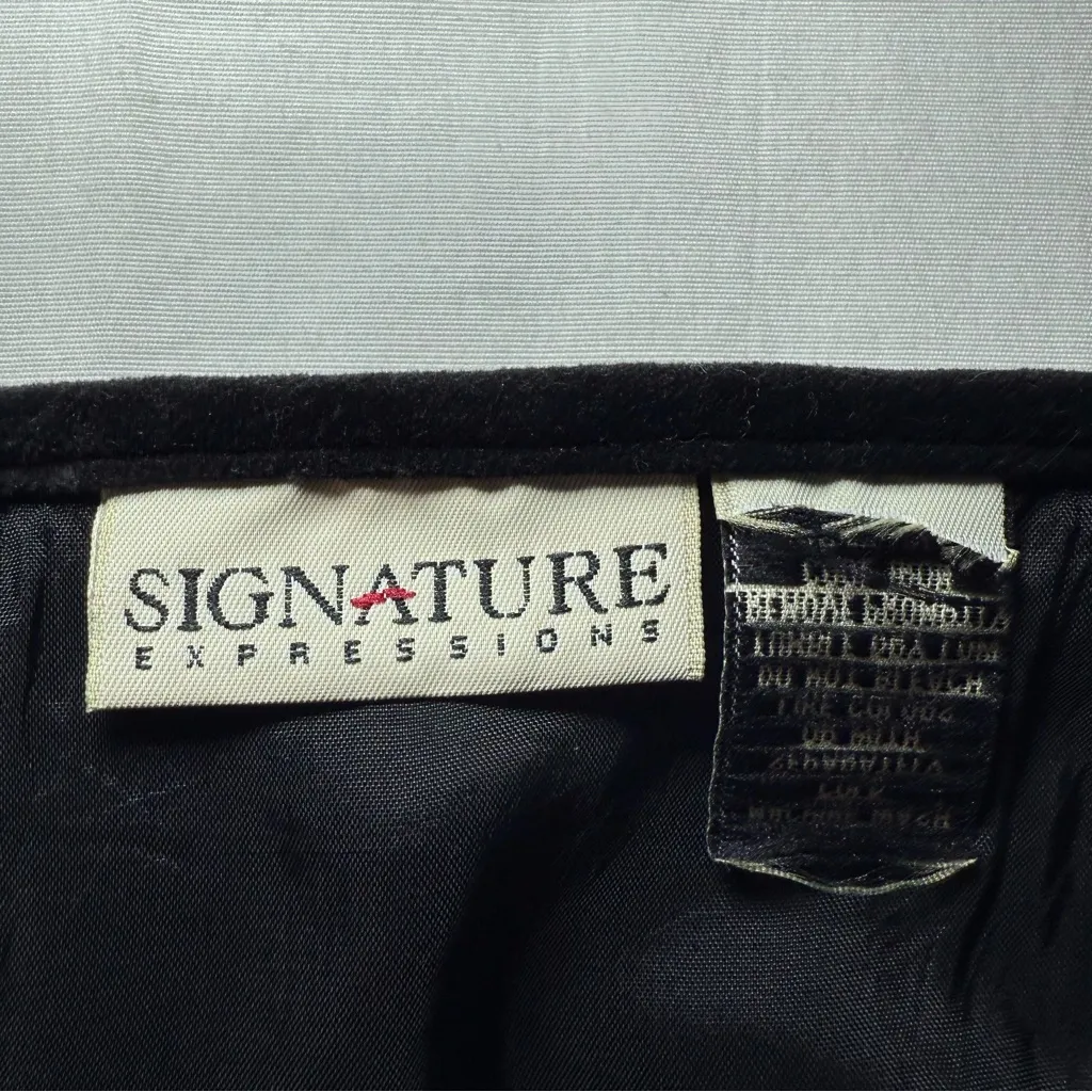 Vintage Signature Expressions Black Velvet Long Pencil Maxi Skirt Whimsgoth Size L - Image 6