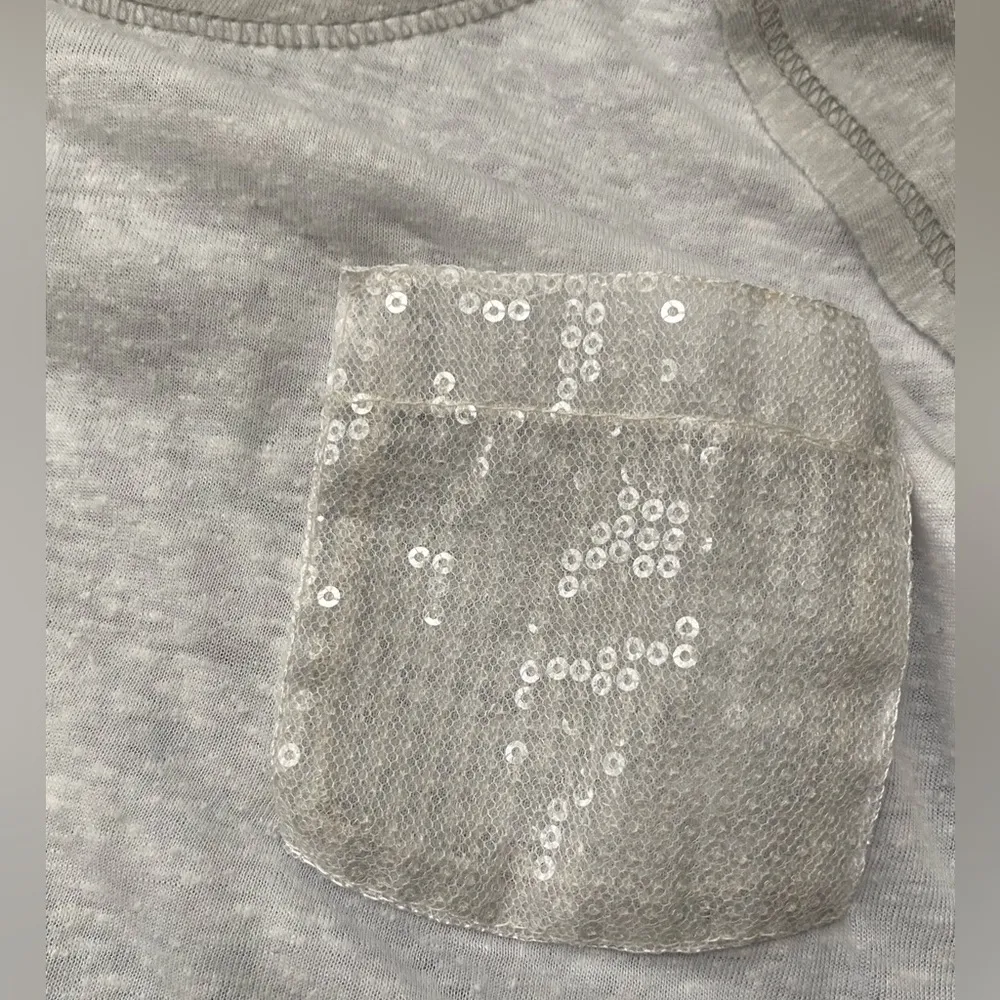 HOLLISTER Sequin Raglan Burnout Baseball Tee Shirt Y2K Vibes XS White - Image 8