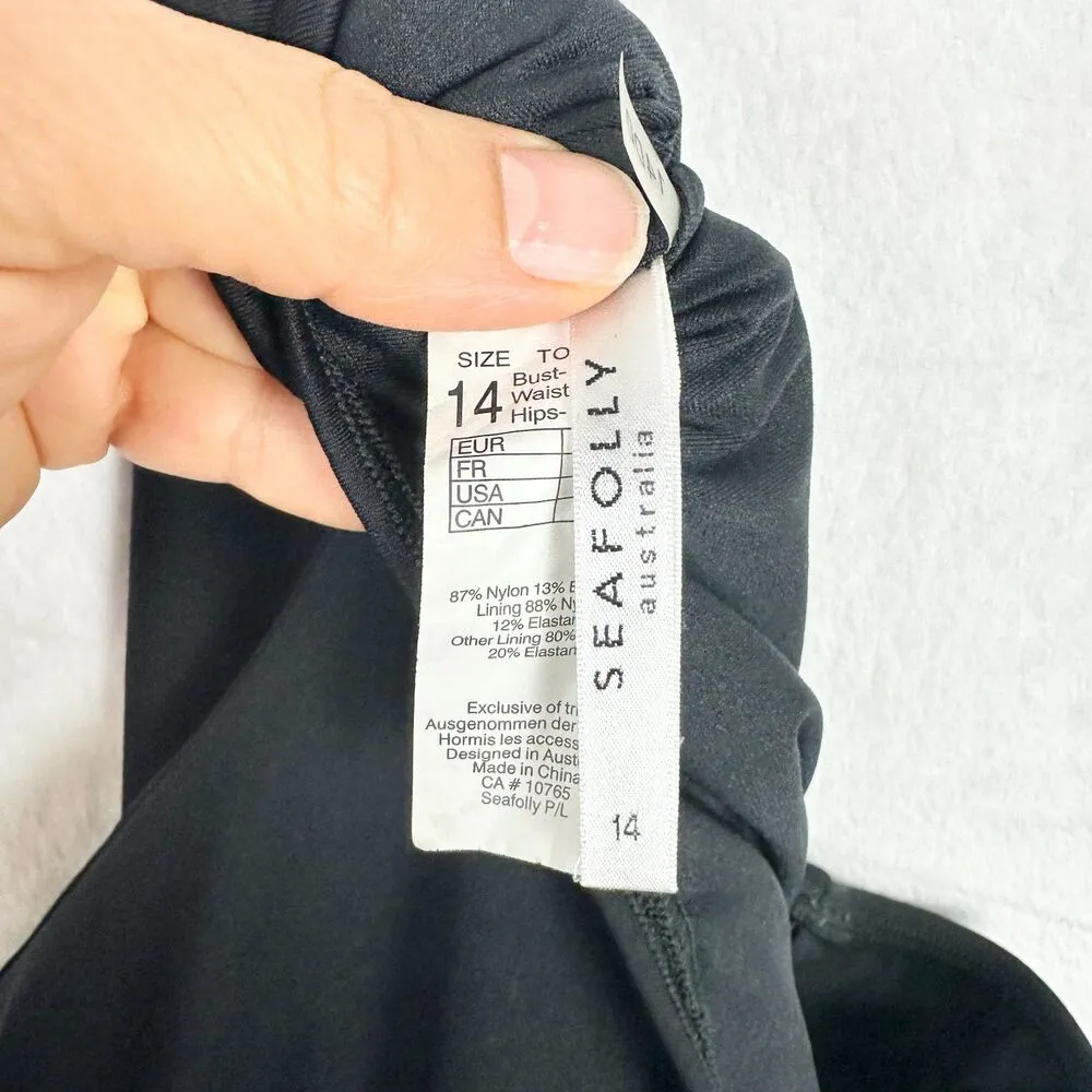 DD Cup Maillot One Piece Swimsuit Size 10 Black V-Neck Underwire - Image 9