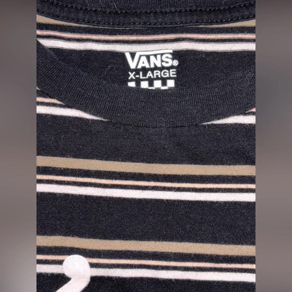 VANS women’s short sleeve t shirt striped black size XL skater emo grinder Y2K - Image 6