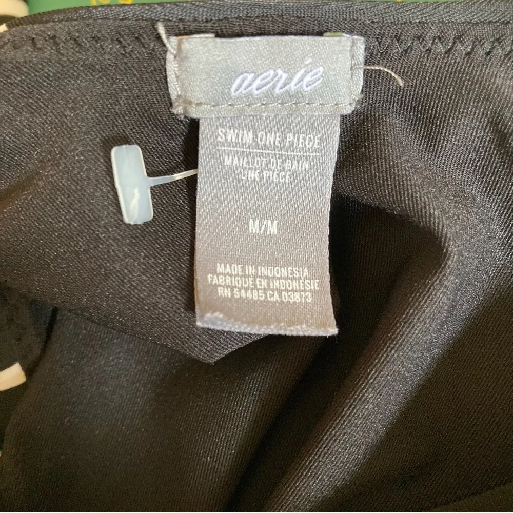 American Eagle Black & White Striped One Piece Swimsuit - Image 5