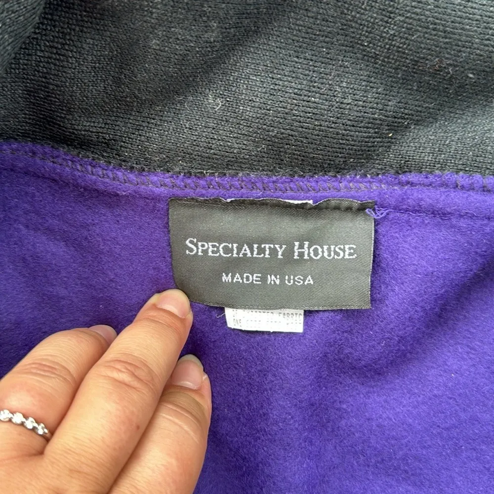 Vintage Specialty House Cape Poncho Coat With Faux Fur Trim Purple One Size Size undefined - Image 4