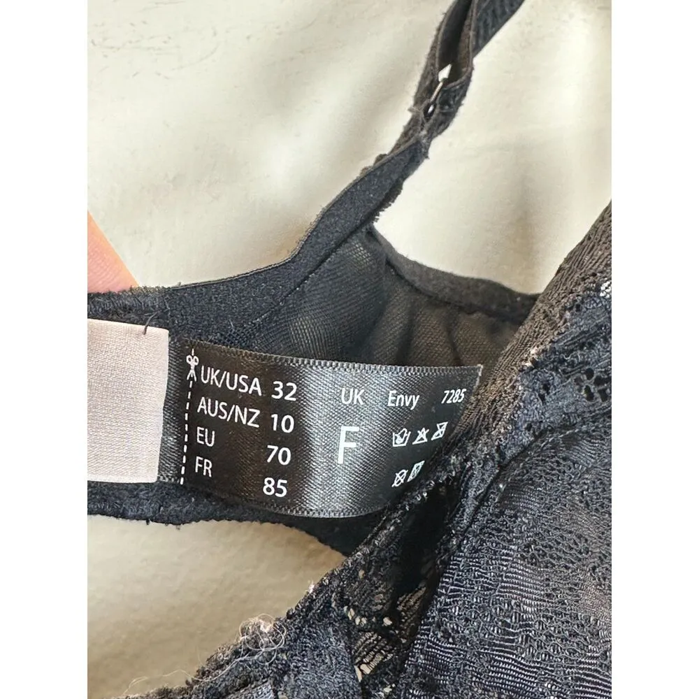 Panache Women's 7285 Size 32 Black Envy Full Cup Bra Lace Adjustable Straps EUC - Image 9