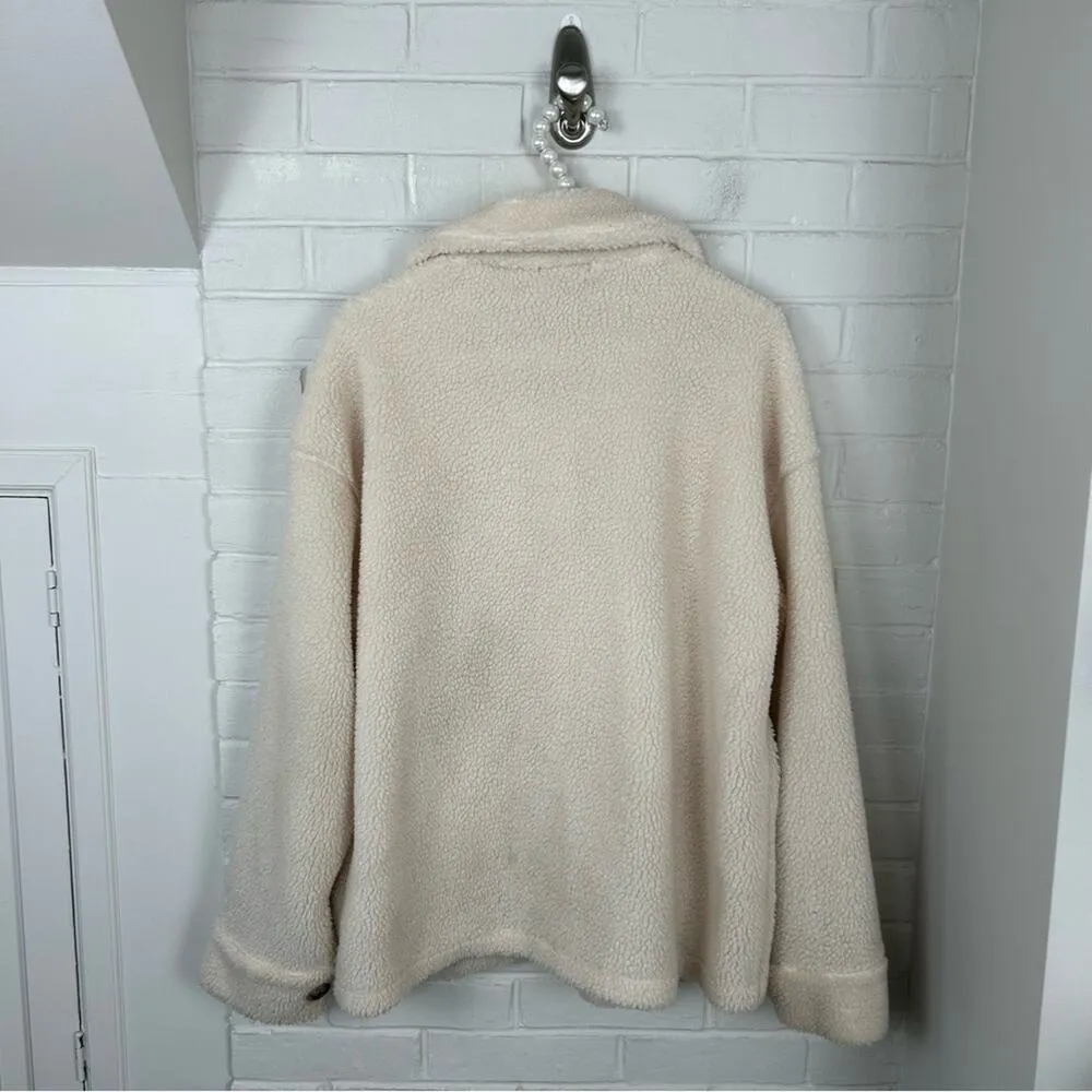Shein Fuzzy Teddy Sherpa Texture Button Front Jacket Size M - Image 8