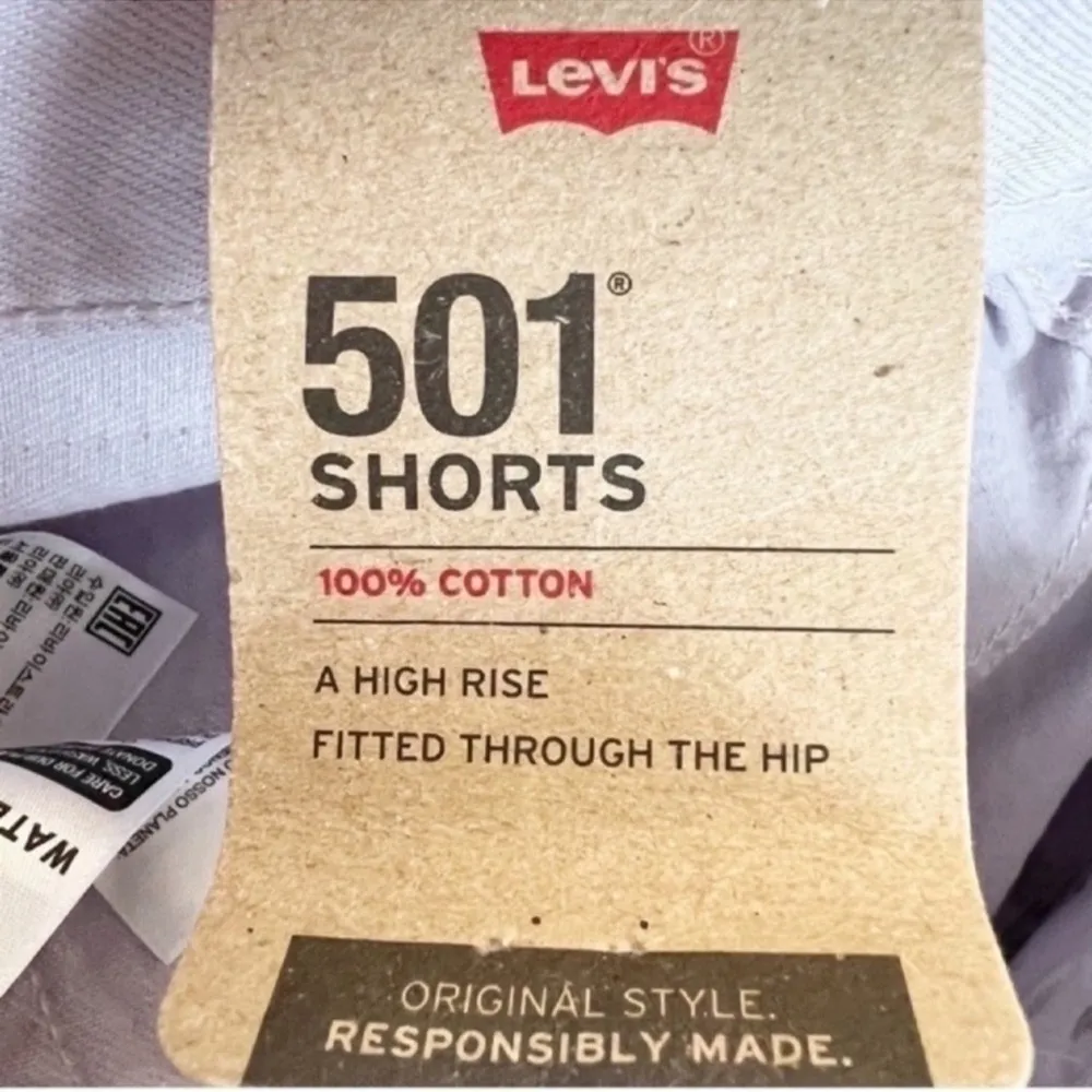 Levi’s 501 Lavender Purple High Rise Raw Hem Button Fly Jean Shorts Size 32 NEW - Image 7