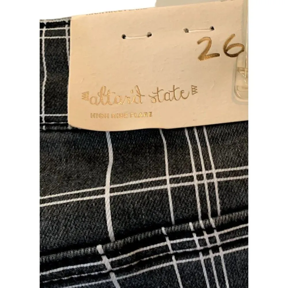 Altar'd State NWT Women's Ciara‎ Retro Striped Flare Jeans High Waisted Sz 26 - Image 12