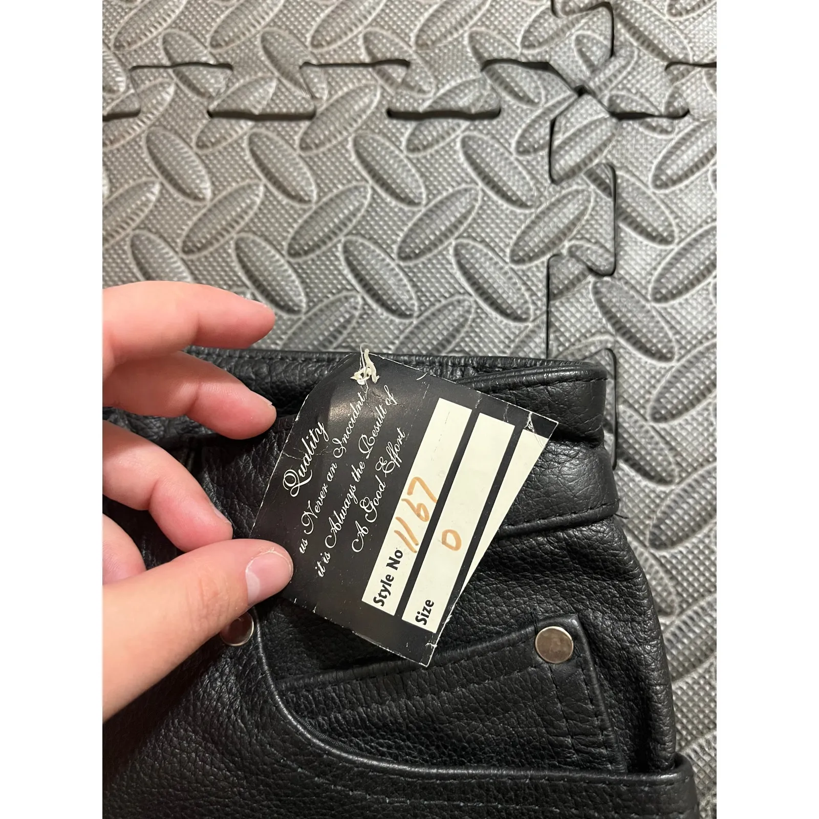 Vintage American Top Genuine Leather Pants Biker Moto Goth Womens‎ Size 0 NWT Black - Image 3