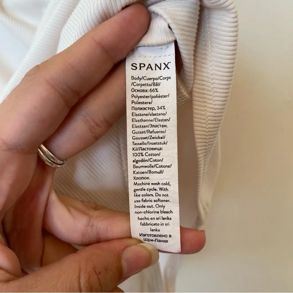 SPANX Suit Yourself Ribbed Mock Neck Sleeveless Bodysuit Parchment Beige Sz XL - Image 15