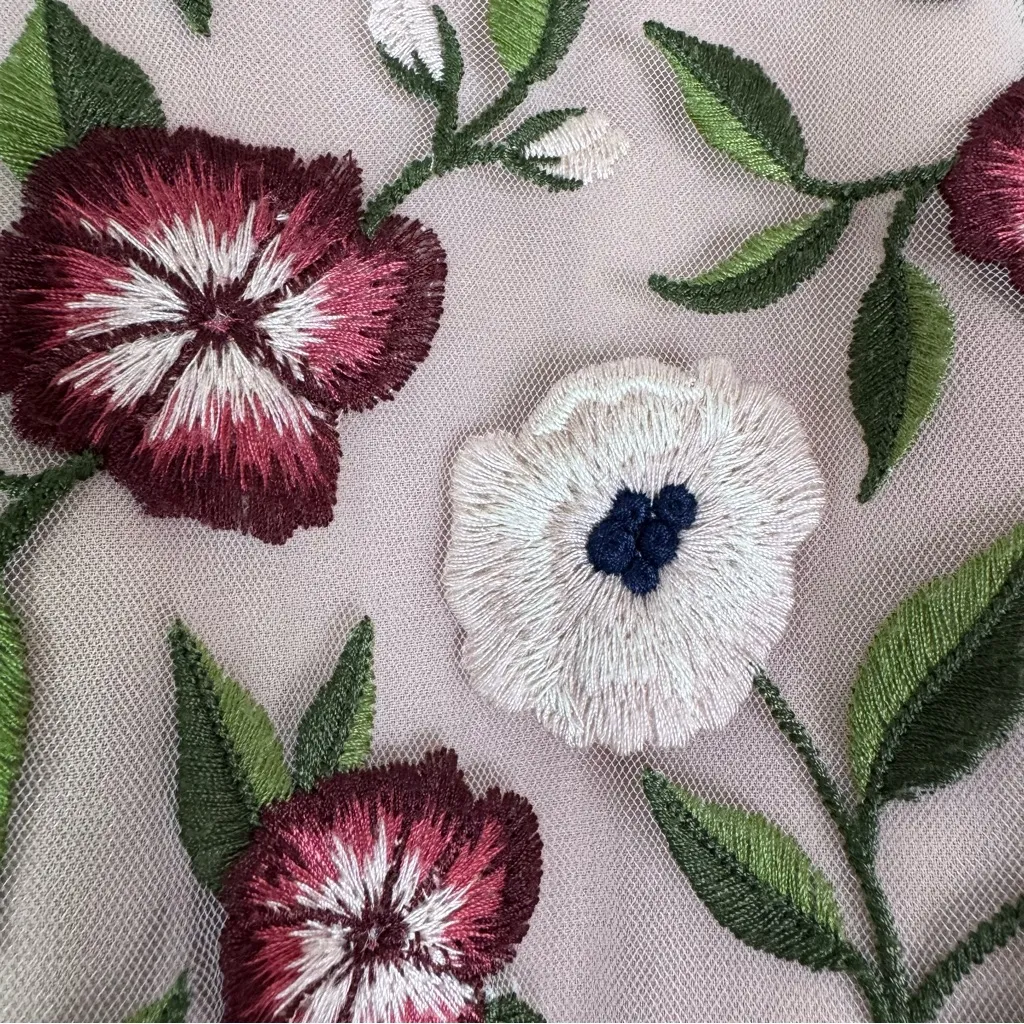 JENNY YOO Floral Embroidered Sophie Luxe Chiffon Gown Formal Dress Pink Size 2 - Image 6